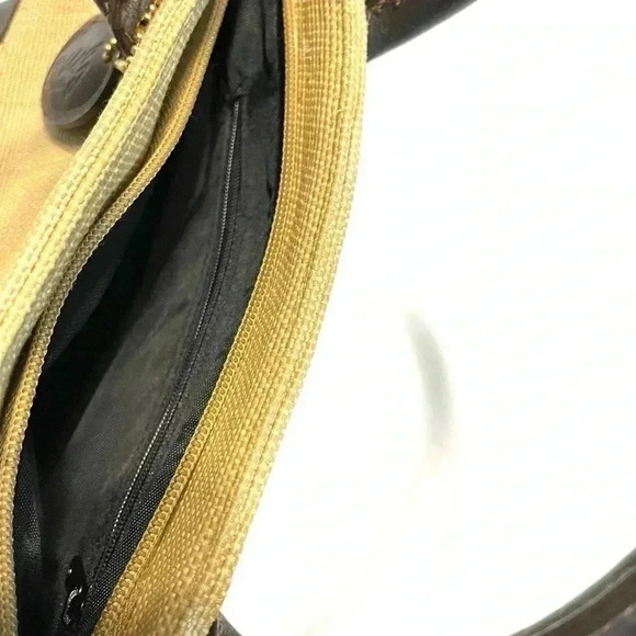 Stone Mountain Woven Straw Brown Leather Trim Handbag Small Purse Hand-held - Picture 10 of 15